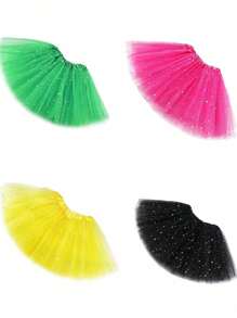 1pc Solid Color Ballet Tutu Skirt For Teenage Girls And Women, Thin Chiffon Puff Skirt, Ballet Dance Dress