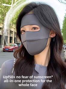 Máscara de Sol Elegante e Respirável, Cor Sólida, Ajuste Elástico para Passeios de Verão e Casuais - Lavar à Mão ou Limpar a Seco, Proteção UV, Máscara