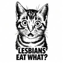 1 buc / 3 buc Postere de perete cu cadru opțional / Înrămat LGBT Lesbiene Eat What Meme Cat Poster Canvas Printing Funny Meme Wall Decor Lesbiene Bar Home Wall Decor Comic Prints Decorare