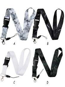 1pc Marble & Galaxy Pattern Lanyard, Suitable For Doctors, Nurses, Students, Teachers, Exhibition Staff ID Badge Holders, Can Be Used As Exhibition, Gift, Keychain Or Daily Use Car Accessories Bag Charm School