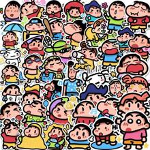 CRAYON SHINCHAN 60 Sheets Crayon Shin-Chan Cartoon Stickers, Cute Expression Stickers For Notebooks, Planners, DIY Decorations
