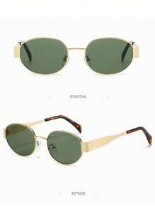 Exquisite Oval Small Frame Fashion Glasses, Metal Retro Fashion Glasses For Men And Women, Suitable For Summer Sun Protection, Beach Vacation, Outdoor Sports, Party, Self-Driving, Fishing, Cycling, Shopping And Taking Photos Accessories