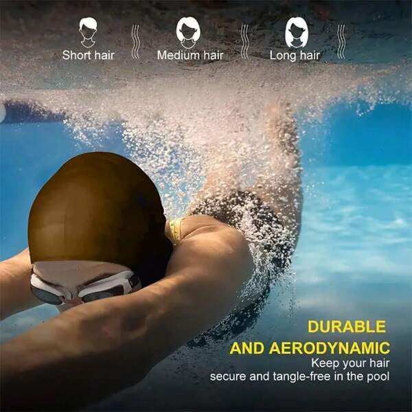 Silicone Waterproof Swim Cap, Matching Nose Clips, Women Men Universal, For All Hairstyles, Comfortable Anti-Slip Swim Cap