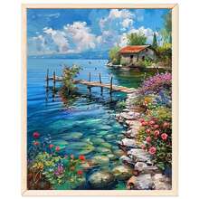 16x20英寸成人数码油画套装 - 简易丙烯颜料套装，含画笔和颜料，是家居装饰和生日、父亲节、圣诞节、母亲节礼物的完美之选。