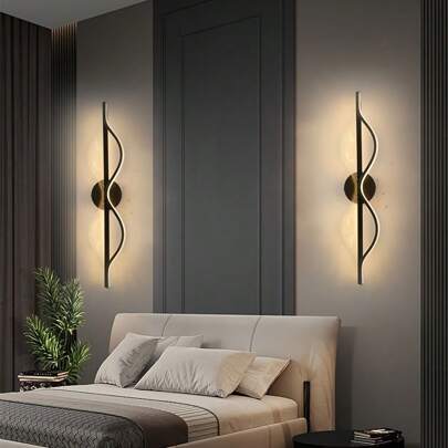 Modern LED Wall Light, 3-Color Dimming, Polished Metal And Acrylic Design, Suitable For Living Room, Bedroom Or Hallway - Switch Control, Remote Control Not Included