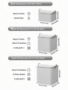 1 件灰色收纳袋无纺布衣柜整理袋衣服被子收纳袋大容量搬家包装袋行李袋大容量无纺布被子衣服收纳袋衣服包装盒被子整理袋收纳袋防尘布衣服收纳袋旅行必需品旅行配件度假暑假返校