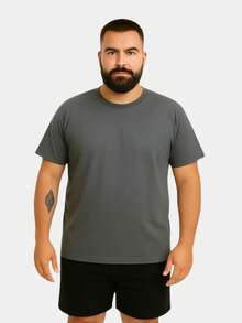 Kit 5 Men's Plus Size T-Shirts Shirt Plain Blouse Premium Cotton - 彩色 - 查看 3