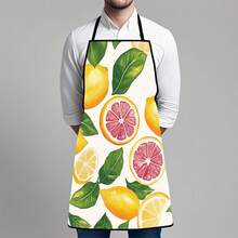 1pc Lemon Pattern Tropical Plant Apron, Rustic Style, Suitable For Kitchen Cooking, Garden Cleaning, Beauty Salons, Pet Grooming, Barber Shops, Home Decor, Made Of Polyester Twill, Two Sizes Available, Indoor & Outdoor Party Supplies - Multicolor - View 13
