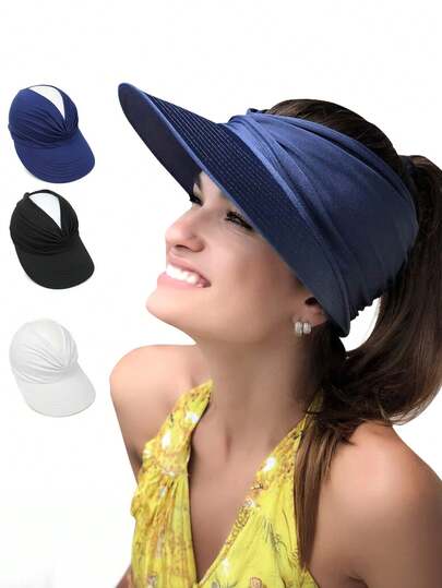 1 szt. damski kapelusz przeciwsłoneczny na plażę, nowy kapelusz przeciwsłoneczny do uprawiania sportów na świeżym powietrzu z daszkiem