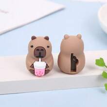 Sacapuntas en forma de capibara, diseño de animal lindo, útiles escolares, color aleatorio - Multicolor - Ver 9