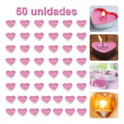 50pz Boda Velas Tea Light Decorativa Sin Aroma Alta Calidad