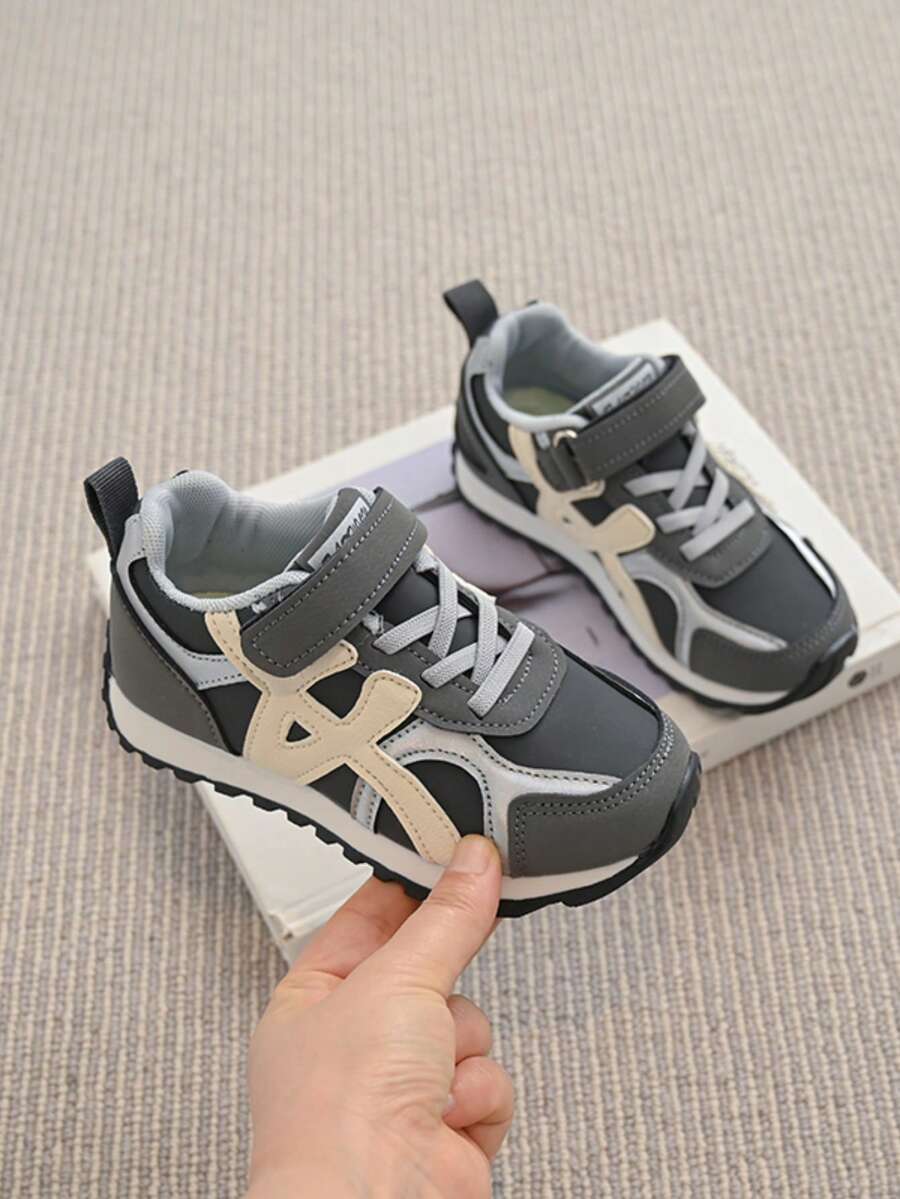 Zapatos ligeros y casuales para niños con diseño de colorblock - Gris - Ver 1