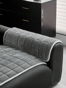 1 件简约绗缝天鹅绒沙发垫套，宠物友好且加厚 - 适合 1/2/3/4 座沙发，防滑客厅组合沙发套，宽松座垫套，可机洗