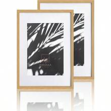 A2 Frame Oak Picture Frames A2 Oak Frame A2 Photo Poster Frame With A3 Mount Set Of 2 With Perspex Glass - Oak - View 1