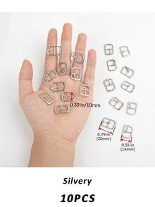 Fashion 10PCS Tiny Zinc Alloy Belt Fastener DIY Mini Belt Buckle Pin Buckle Square Right Angle Small Leash Head Pet Collar Hardware Adjustable Alloy Sandal Buckle - Multicolor - View 14