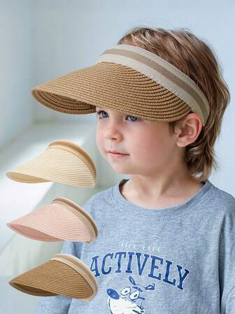 1 pieza Sombrero protector solar transpirable de apertura superior para niños, para uso en exteriores en verano, unisex
