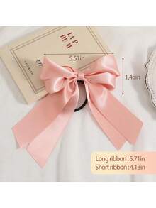 2 件装女士缎面蝴蝶结发带、头巾发带、发圈、马尾夹发饰