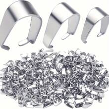 100pcs Stainless Steel Clasps Melon Seeds Pendants Chain Connectors Hook Buckle For Jewelry Making Findings Accessories Pinch Clips Bail Pendant