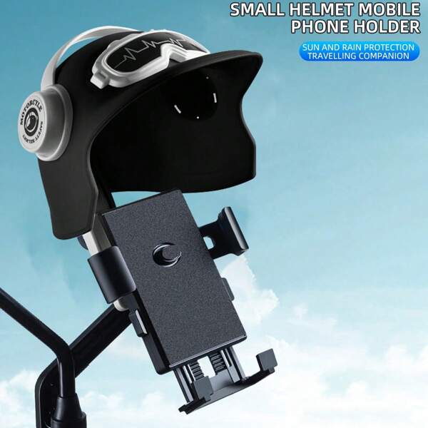 1 pieza Soporte de teléfono para sombrero para protección del sol y la lluvia, soporte de teléfono para motocicleta con diseño de dibujos animados lindos, adecuado para motocicletas, bicicletas eléctricas, estabilidad antideslizante