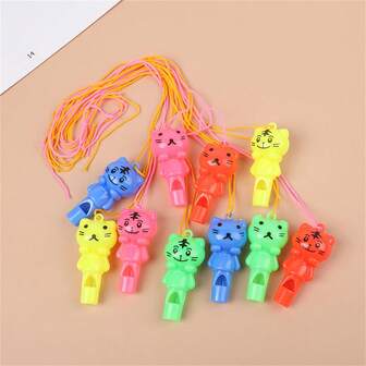 10 件动物口哨欢乐玩具生日派对礼物乐器礼品挂绳口哨