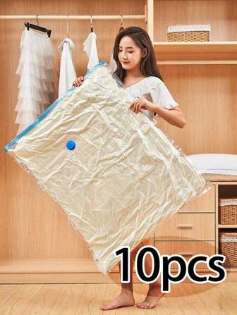 10/5/1pcs Portable PE Travel Storage Bags, Large Capacity Compression Bags, Reusable Vacuum Bags, Foldable Organizer Cubes, Printed Luggage Bags, Moisture-Proof, Dust-Proof, Space-Saving, Suitable For Clothes, Blankets, Shirts, Bedding, Bedroom, Closet, Bathroom, Outdoor Gear