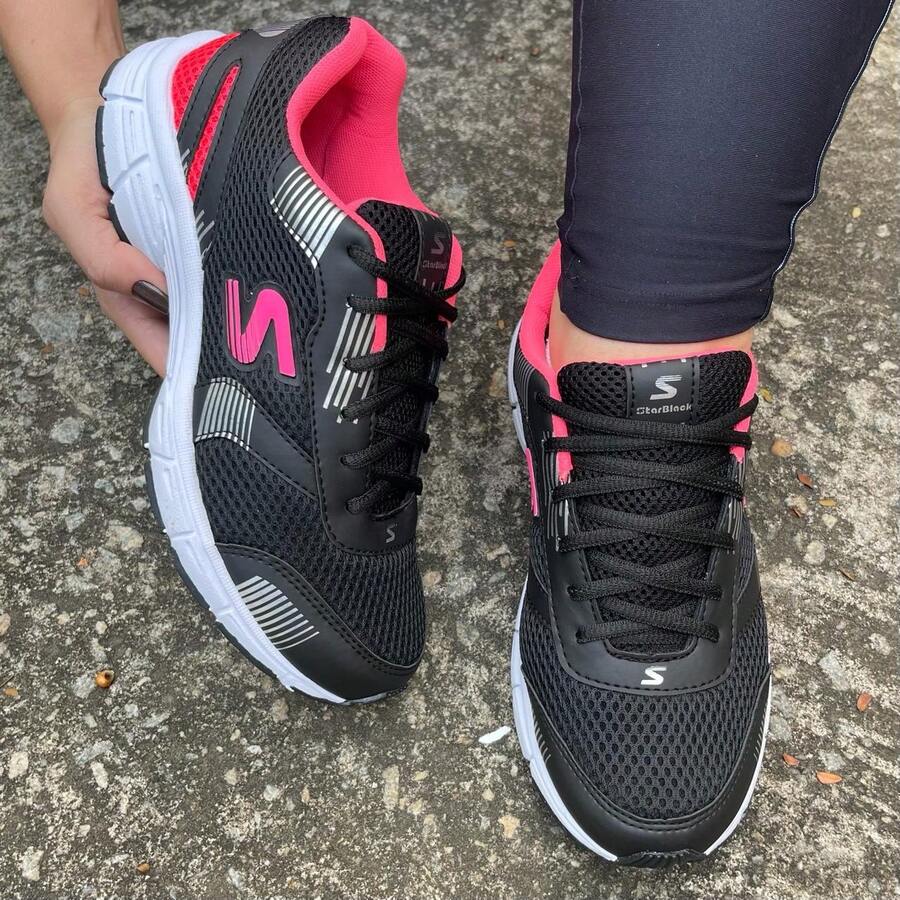 Women's SB School Gym Walking Running Sport Jet Sneakers Special Size 40 41 42 43 New Release - 黑色/粉紅色 - 查看 1