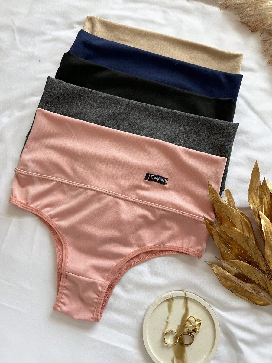 Kit 4 High Compression Shaping Panties Dry Belly Belt Comfort Lingerie High Waist - 彩色 - 查看 1