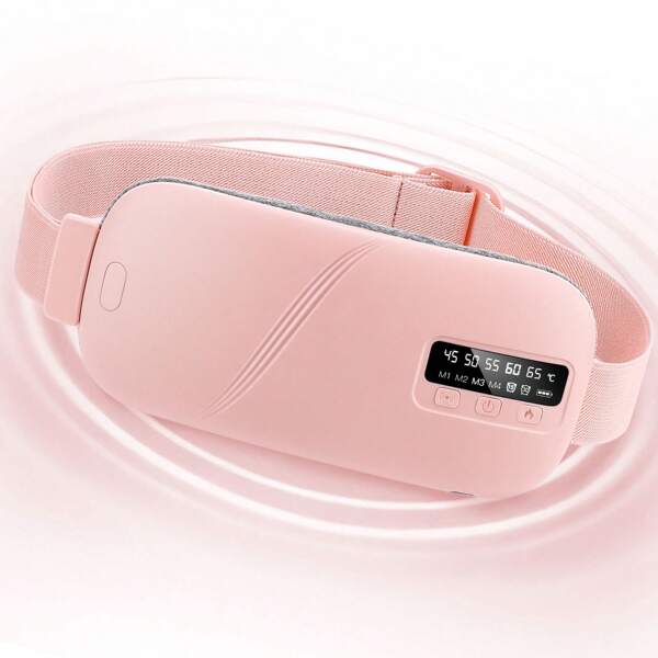 Rechargeable Heating Belt For Menstrual Comfort – 5 Adjustable Temperatures (45-65℃), 4 Vibration Modes, 15/30min Timer, 2H Fast Charge & Runtime, Portable For Home/Office,Gift