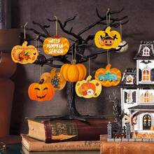 未完成的木制南瓜片，木制南瓜工艺品，可用于DIY绘画、节日装饰、日常绘画材料、家居装饰、万圣节、丰收节挂饰 - 彩色 - 查看 4