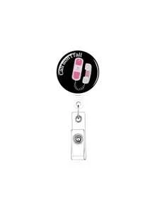 1pc Cute ID Badge Holder, Name Card Case, Retractable Key Chain Reel, Gift For Nurses And Doctors