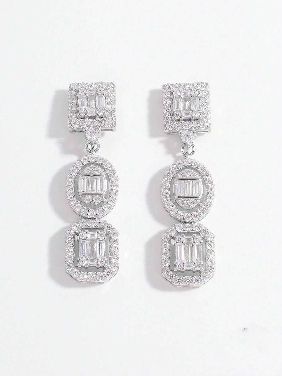 1 对优雅迷人的复古 925 纯银流苏耳环，彰显女性魅力的礼物