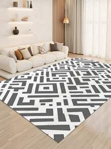 1pc Luxury Minimalist Line Art Patterned Carpet, 1100g High Density Faux Wool + TPR Washable Bottom, 0.6cm Thickness, Vintage European Botanical Elements Soft Shaggy Area Rug For Outdoor, Entryway, Living Room, Bedroom, Laundry Room, Bathroom, Machine Washable All Season Large Size Mat, Home Decor