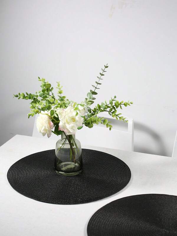 1 مجموعة/2 مجموعة/4 مجموعة/6 مجموعة حصيرة طاولة قابلة للغسل مضادة للانزلاق بنسيج دائري قطر 15 إنش، مناسبة للتجمعات العائلية والحفلات والمناسبات (أسود، رمادي غامق، رمادي فاتح، بيج)