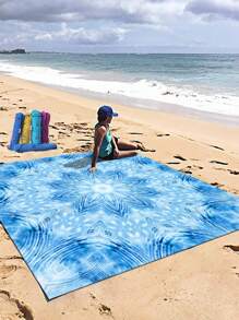 1pc Outdoor Boho Style Waterproof & Sandproof Stylish & Lovely Gradients Flower Pattern Digital Printed Beach Blanket/Picnic Mat, Suitable For Camping, Outdoor Picnics, Beach