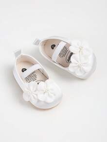 Toddler Girls' Outdoor Sandals, White Elegant Summer Shoes For Infants