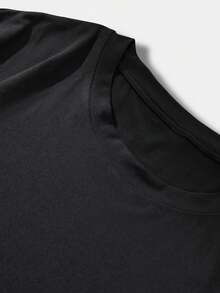 男士新款时尚嘻哈印花T恤 - 黑色 - 查看 4