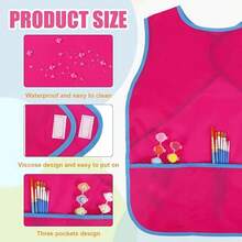 1/2/4 件儿童艺术罩衣，适合 3-8 岁儿童防水艺术家绘画围裙，带口袋，适合绘画艺术工艺活动