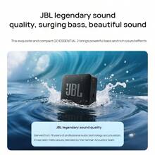 JBL Bluetooth Speaker GO ESSENTIAL 2 Is Compact And Portable. The Sound Is Clear And Bright. IP67 Dust And Water Resistant. Long Battery Life. Multiple Colors Are Available. Black
