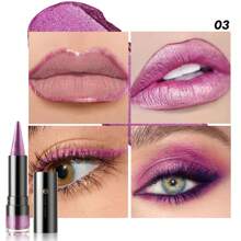 YOUNG VISION 1 pieza Lápiz labial de punta afilada con perlas y brillo, de larga duración y resistente a las manchas, lápiz labial de perlas multiusos, lápiz para labios y sombra de ojos