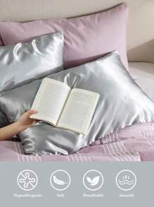 2 Stücke Satin Kissenbezüge (ohne Kissenkern), einfarbiger Kissenbezug - Größe 75x50 cm/20*30 Zoll, geeignet für Haut und Haare, weich und atmungsaktiv, glatt und kühl, geeignet zum Schlafen, geeignet für Schlafzimmer, Sofa, Heim-Dekoration.