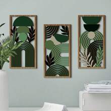 Wooden Leaf Wall Art Set Of 3 - Elegant Botanical Decor For Living Room, Bedroom, Office - Nature-Inspired Wall Hangings With Minimalist Design - Modern Boho Home Decor - Unique Gift For Plant Lovers - Unique Boho Style Wall Hanging For Spring, Weddings, And Mother's Day Home Decor Room Decor Bedroom Decor Wall Decor
