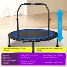 XHYHWYD [Mini Trampoline] 40" Collapsible Mini Trampoline | Adjustable Foam Handles, Durable Elastic Straps & Thick Steel Frame - Stable & Quiet For Indoor/Outdoor Fitness, 600 Lbs Capacity - XANH-40in - Xem 5