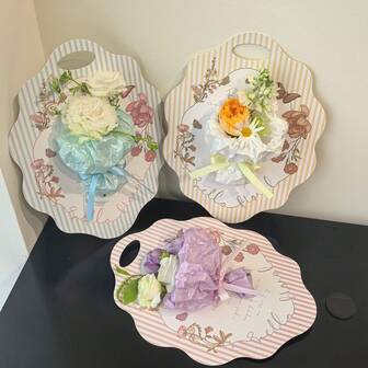 10 Pieces, DIY Flower Holder With Hand-Held Flower Cards, Single Rose Bouquet Packaging Flower Box, Anniversary, Valentine's Day, Birthday, Bouquet Packaging Materials, Floral Designer Supplies, Women's Singles Party