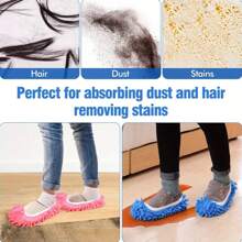 Slouchy Floor Cleaning Mop Slippers - Detachable And Washable Slouchy Mop Slipper Heads, Reusable Floor Cleaning Shoe Covers, Suitable For Bathroom, Home And School Cleaning Supplies