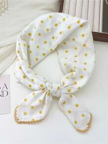 1 pezzo Nuovo arrivo da donna Sciarpa quadrata in cotone 100% da 70 cm, stile bohémien, stampa floreale, versatile, per primavera/estate