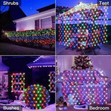 1 Peça Luzes de Rede Solar 96/192 LEDs, IP65 Impermeável Fio de Cobre 8 Modos Luzes Solares de Fada para Jardim, Pátio, Árvore, Festa de Natal, Casamento, Ação de Graças, Decoração de Pátio, Tiras de LED Solares de Fada, Luzes de Fada Solares Frescas de Jardim