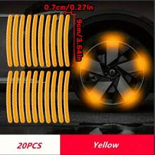 20pcs High-Visibility Reflective Wheel Stickers For Cars, Motorcycles & Bicycles - Durable, Waterproof Decals