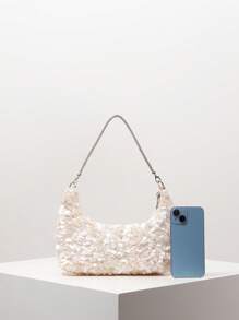 Bolso de hombro con lentejuelas brillantes, accesorio de moda adecuado para vestidos de fiesta, bolso de mujer de estilo premium, bolso para graduación, vestidos de graduación para mujer, accesorios para graduación, bolso elegante de mujer, artículos para bodas, bolso con brillo de patrón aleatorio para graduación/fiesta