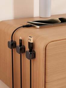 Wire Storage Rack, Magnetic Desktop Cable Clamp Management, Hidden Mobile Phone Charging Cable Rack, Suitable For Nightstand, Kitchen Appliances, Office Supplies(Random Color)