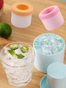 Teal Blue Silicone 2-In-1 Ice Cube Maker & Mini Ice Bucket With Lid, Portable & Flexible Squeeze Ice Mold For Easy Release Small Cubes, Food-Reusable Drink Chiller For Home Kitchen, RV, Camping, Outdoor Parties, Modern Space-Saving Design For Freezer, Ideal For Soda, Wine, Beer, Cocktails, Cold Beverages, Stylish & Convenient Bar Accessory For Everyday Use.